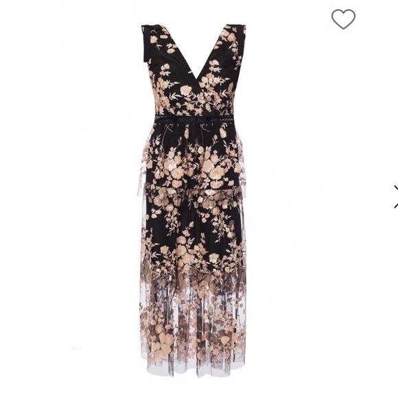 NWT self-portrait sleeveless midnight floral dress - Picture 4 of 6